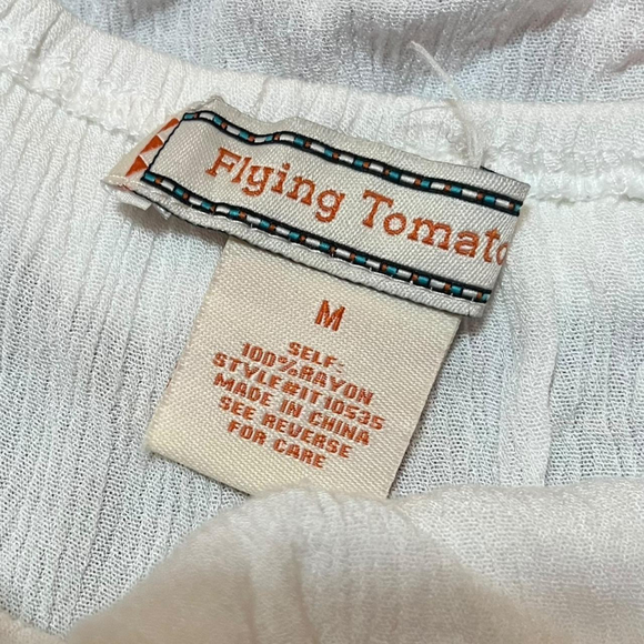 Flying Tomato Floral Embroidered Blouse Boho Hippie - Picture 4 of 5